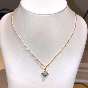 Melanie Auld gold vermeil and turquoise necklace NWOT